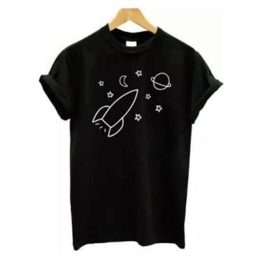 Imagem de Camiseta Baby Look Foguete Camisa Feminina Tumblr Universo - SEMPRENAL