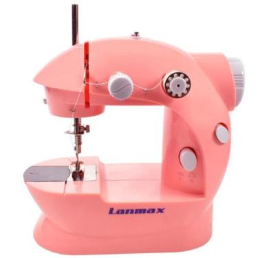 Imagem de Mini Máquina De Costura Reta Pedal Portátil Rosa 110v/220v lanmax, Ros