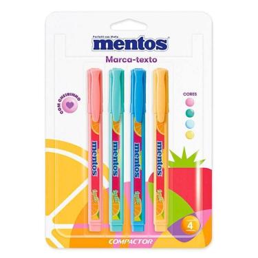 Imagem de Marca Texto Mentos Com Cheirinho Destaq 4 Cores Pastel Compactor