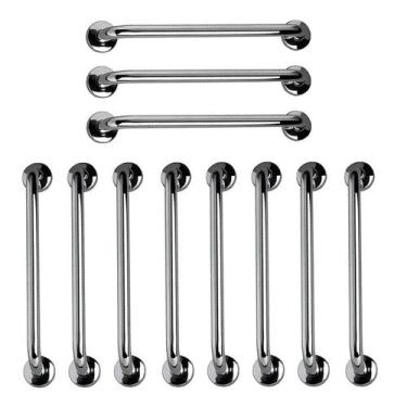Imagem de Barra de Apoio 60cm Aço Inox Kit 11 Uni Criança Idoso Gestante Suporte