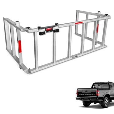 Imagem de Extensor de Caçamba S10 Cab. Dupla 2001 a 2011 Rampa Prata Gtnox