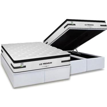 Imagem de Cama Box Baú Queen: Colchão Molas Bonnel Plumatex Ensacadas Liz Premiu