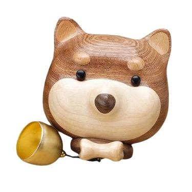 Imagem de IEUDNS Lojistas sinos de vento portão sino carrilhão forma cão entrada campainha ornamento de madeira para negócios porta do celeiro janela geladeira