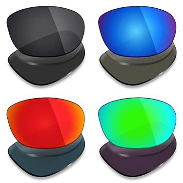 Imagem de Mryok 4 pares de lentes polarizadas de substituição para óculos de sol Smith Terrace - preto furtivo/vermelho fogo/azul gelo/verde esmeralda