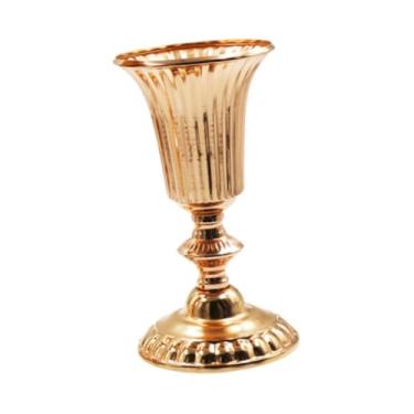 Imagem de Generic Vaso de metal para casamento, suporte para flores de mesa, peça central de mesa, vaso de flores trompete alto de ferro para festa em ambientes, S