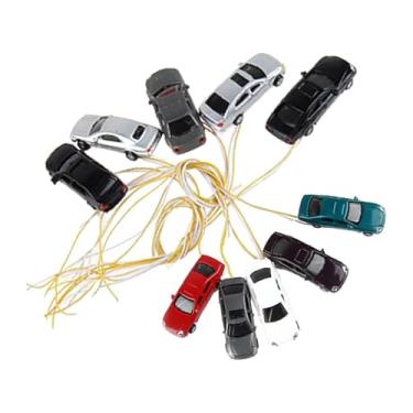 Imagem de Luwecf 10 Peças Modelo de Escala HO Cenário de Diorama de Veículo com Carros Modelo Fundido de LED para 1:150 1:100