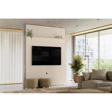 Imagem de Painel Piso-Teto New Interlagos para TV de até 65 polegadas - Off White - Madetec
