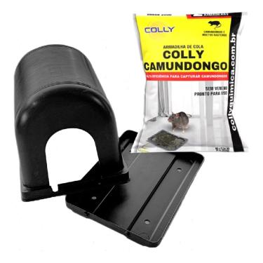 Imagem de Kit 1 Mini Tunel + 4 Placas De Cola Pega Rato Armadilha Super Adesiva Colly