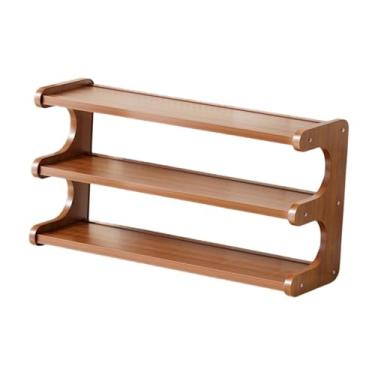 Imagem de Bothyi Organizador de banheiro Riser de madeira Riser Exibante Organizador de três camadas Bandeja de vaidade para café Crescedor de dormitório do, L