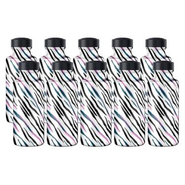 Imagem de Kit 10 Garrafinhas De Água Squeeze Treino 500ml Lembrancinha AtacadoEscola Viagem (Zebra)