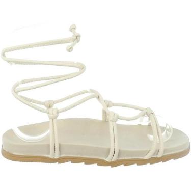 Imagem de Sandália Feminina  De Amarrar Flatform Papete Anatômico Confortável Vi