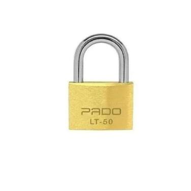 Imagem de Cadeado Pado Latão Corrente Portão Reforçado 50mm, dourado