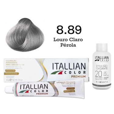 Imagem de Coloração 8.89 Louro Claro Pérola + Oxi 20 Vol  Itallian Color