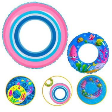 Imagem de 1 Bóia Grande Adulto Redonda 90cm e 1 Boia Criança 60cm 2UN - Wellmix