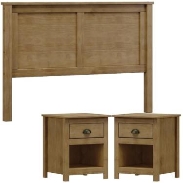 Imagem de Cabeceira Queen e 02 Mesas Cabeceira Madeira Maciça Freijo Milani Store