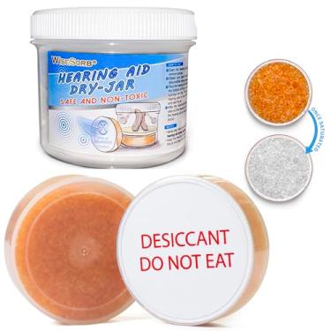 Imagem de Wisesorb Conjunto de secador de aparelho auditivo, desumidificador de aparelho auditivo, frasco de secagem auditiva e desumidificador (1 recipiente e 1 peça × 30 g cápsulas)