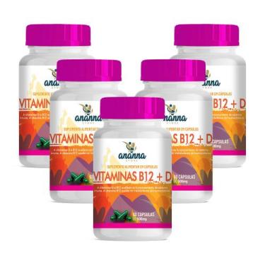 Imagem de 5x Suplemento Vitaminas B12 e Vitamina D 60 Caps 500mg - Ananna Store