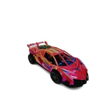 Imagem de Carrinho de Brinquedo Cintilante Com Fricção 16cm - NoBrand, Vermelho