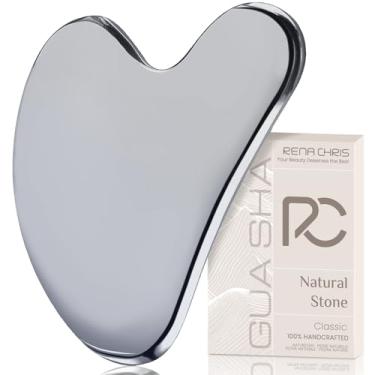 Imagem de Ferramentas faciais Gua Sha da Rena Chris, Guasha Terahertz natural, bastões de massagem manual para esculpir o maxilar e reduzir o inchaço, ferramenta de massagem facial, ferramenta para cuidados com