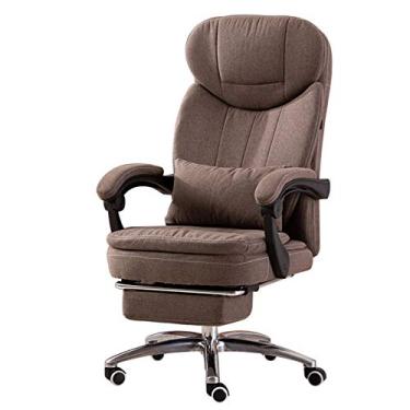 Imagem de ECBETCR Cadeira de escritório cadeira de escritório ergonômica giratória – cadeira executiva giratória ergonômica com apoio para os pés e braços, função de balanço