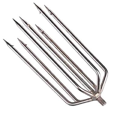 Imagem de CAJOAUIS Arpão de pesca de aço inoxidável de 7 garras para garfo de pesca com parafuso de 8 mm para sapo de aço inoxidável farpado