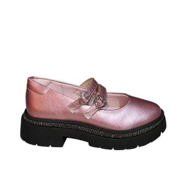 Imagem de Sapato Boneca Infantil Menina Com Strass Molekinha 2576202, Rosa velho