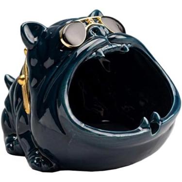 Imagem de Cinzeiros de mesa de cerâmica cinzeiro de mesa criatividade de moda personalidade para homens mulheres a fumar para uso doméstico escritório ornamentos (Size: Green)