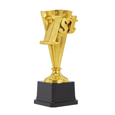 Imagem de Juvale Troféu de plástico dourado para torneios esportivos, competições, 21 cm