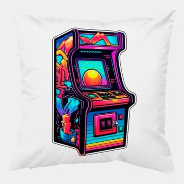 Imagem de Almofada Antialérgica 40x40 FLIPERAMA NEON RETROWAVE - Criatics