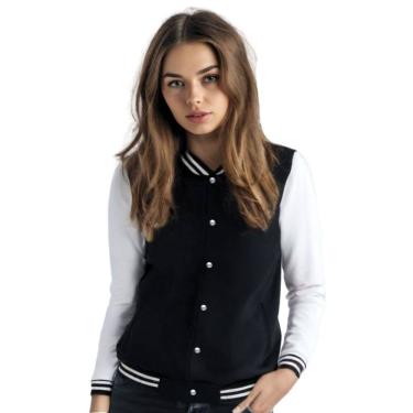 Imagem de Jaqueta Colegial Moletom Feminina Lisa com Bolsos