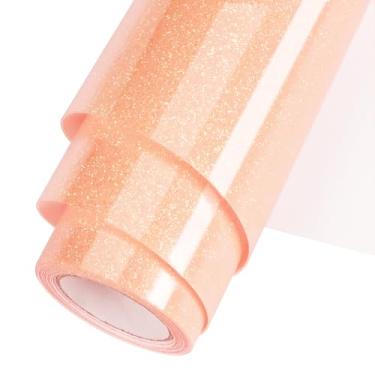 Imagem de WOOGLITTER Rolo De Vinil Transferência Térmica Blush Glitter Htv 12 Polegadas X 5 Pés Para Artesanato Em Camisetas, Passável A Ferro, Adequado Todas As Máquinas Corte, Fácil Cortar E Remover.