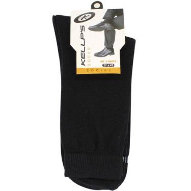 Imagem de Kit Meia Social Kellps Masculina, Preto, U