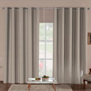 Imagem de Cortina Blackout Premium Corta Luz Total Com Isolamento Térmico E Acústico Tecido Durável Para Qualquer Ambiente(CINZA,6,00M x 2,80M)