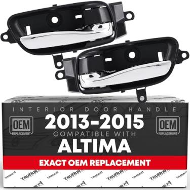 Imagem de Maçaneta interna da porta do motorista e do passageiro - Compatível com Nissan Altima, Caravan, Titan, 13-24 NV350, Pathfinder, Murano, Armada, Maxima, Teana - cromado, preto - OEM 80671-3TA0D