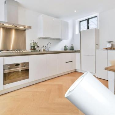 Imagem de Papel Para Móveis Adesivo Decorativo Branco 5 metros = 1 Rolo de 5m X 45cm Autocolante Envelopamento Geladeira, Parede