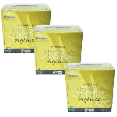 Imagem de Chá Limão e Gengibre Orgânico Kit 3 Caixas Campo Verde