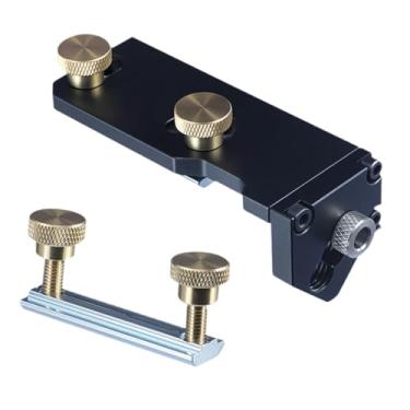 Imagem de Bothyi Guia de rosqueamento de de alumínio, gabarito de perfuração de furo único, ferramentas para marcenaria, gabarito de posicionamento de cavilhas, Preto