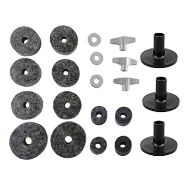 Imagem de Luwecf 21Pcs Drum Set Cymbal Feltro Washer Substituição Kit Acessórios Substituição Acessórios de Bateria Acessórios Musicais Acessório, cinza