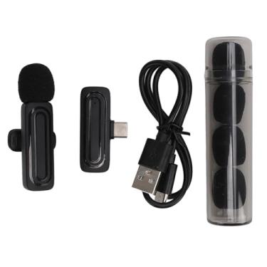 Imagem de Microfone Lavalier sem fio Professional 2.4g Ultra Baixa redução de ruído Redução de lapela Mic com 13h Battery Lifeting para gravação de vídeo Entrevista de podcast Vlog (Preto)