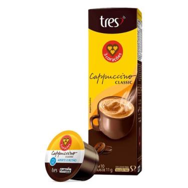 Imagem de Cápsula de Café Tres 3 Corações Cappuccino Classic 10 Unidades, 10 Cáp