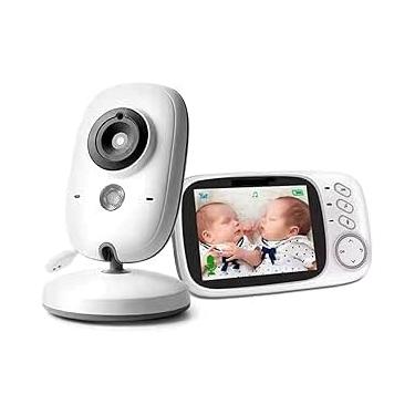 Imagem de Babá Eletrônica, Câmera para Bebês, Tela LCD Colorida de 3.2, Visão Noturna Infravermelha, Áudio Bidirecional, Detecção de Som VOX, Monitoramento Temperatura, Canção de Ninar 110/220v