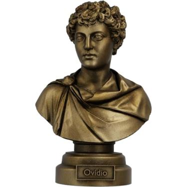 Imagem de Estátua Busto Ovídio - Poeta Romano (Cor Ouro Velho)