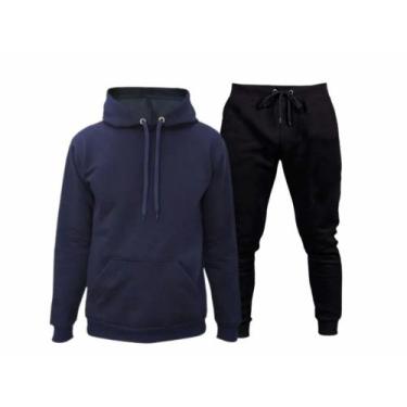 Imagem de Conjunto de Moletom Abrigo Blusa de frio + Calça de moletom Masculino 