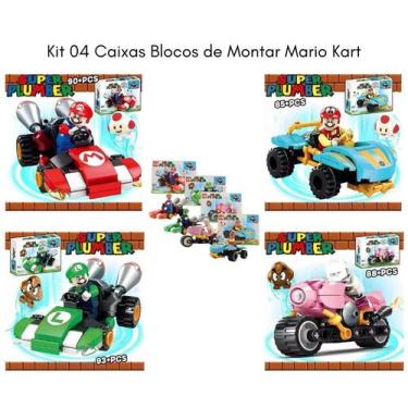 Imagem de Blocos de Montar Mario Kart  Kit Colecionável com 4 Caixas - Taiwan Co