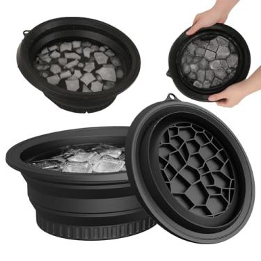 Imagem de Tigela de silicone para gelo com Icetray embutida, banheira dobrável para banho de gelo, tigela facial de imersão de gelo, tratamentos faciais de água gelada em casa