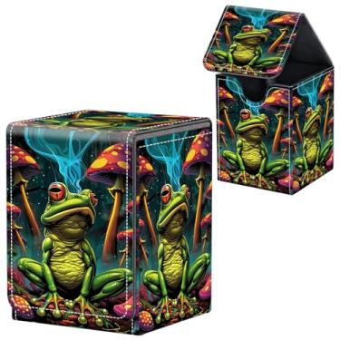 Imagem de Caixa de baralho MTG Commander, caixa magnética de couro forte Magic the Gathering Deck para exibição de comandante, comporta mais de 100 cartões, caixas de armazenamento de cartões colecionáveis para