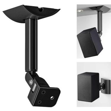 Imagem de SZZCNOX Suporte de parede e teto para alto-falantes Samsung Q950A/9500S/950T/990B/Q90R Echo Sound, suporte de montagem de alto-falante surround traseiro ajustável de inclinação e giro, preto (1