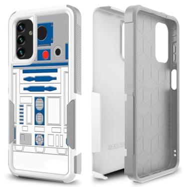 Imagem de Capa para Samsung Galaxy A13 5G, R2D2 Astromech Droid Robot padrão de absorção de choque PC rígido e capa protetora de camada dupla híbrida de silicone interno para Samsung Galaxy A13 5G