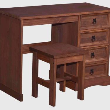 Imagem de Escrivaninha 4 Gavetas com Banqueta Madeira Maciça Acapulco