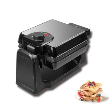 Imagem de Máquina de waffle giratória, máquina de waffle doméstica, máquina de bolo pequena, aquecimento dupla face, máquina de café da manhã